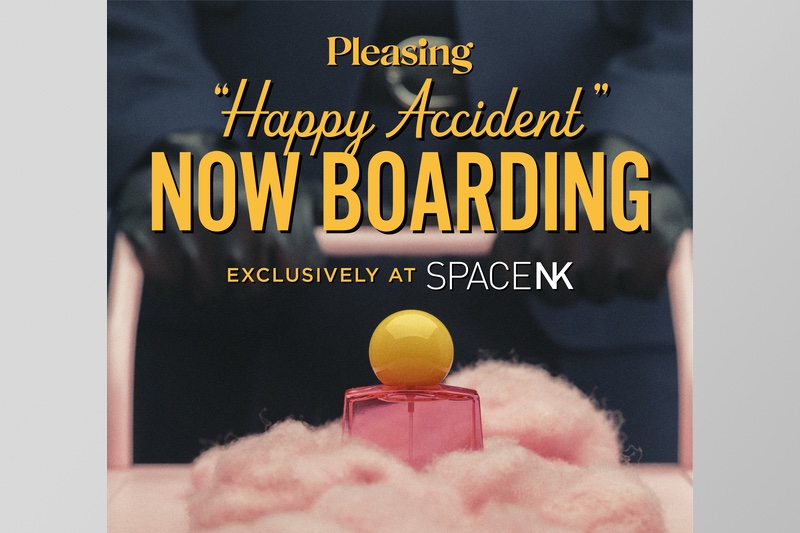 Pleasing's new Happy Accident fragrance is available exclusively at Space NK