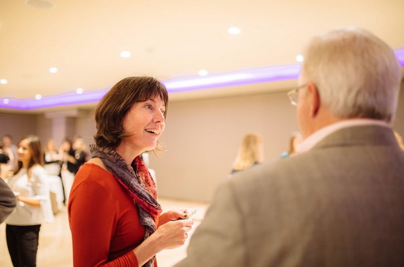 Megan Parfitt networks after her talk on compliance following the CPNP notification