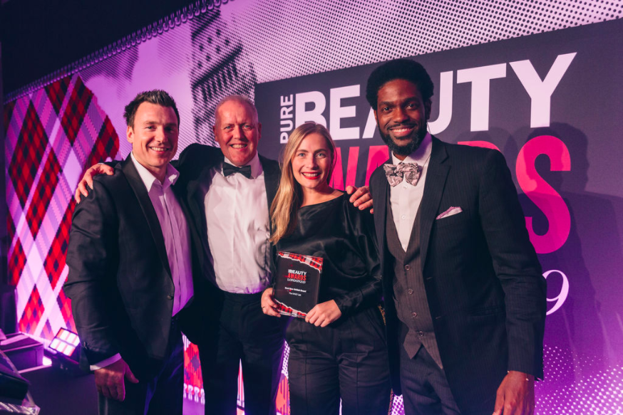 Cygnia's Glenn Lindfield (second left) with 2019 winners The Inkey List