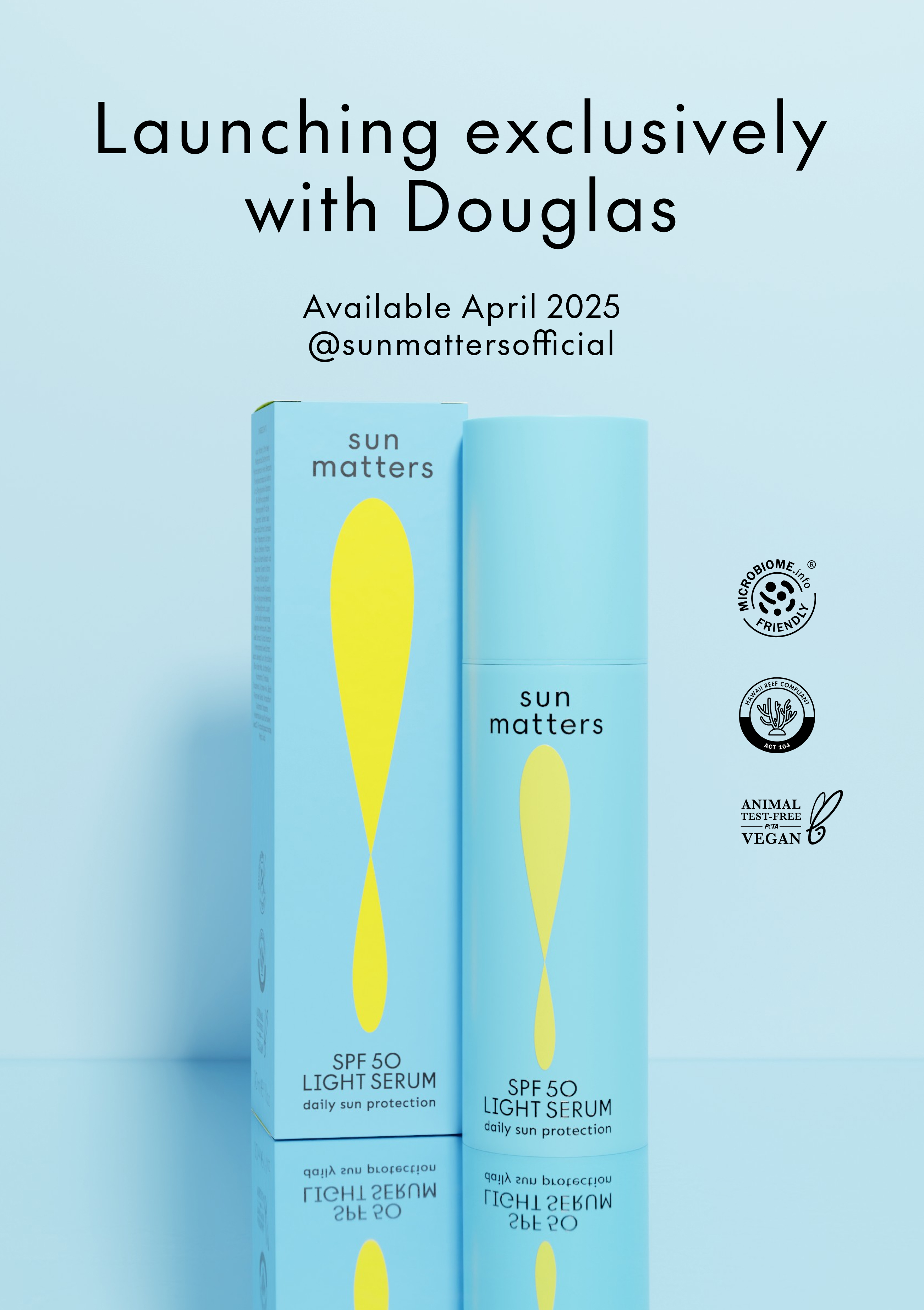 Sun Matters, the world’s first microbiome-friendly certified sunscreen retail product, launching exclusively at Douglas