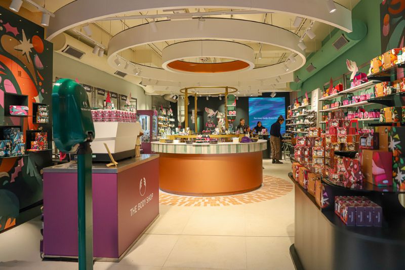 The Body Shop's new store includes a 'Skincare Experience Table'