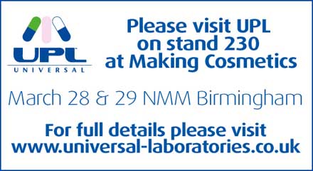 UPL invite you to join them at the forthcoming Making Cosmetics Exhibition